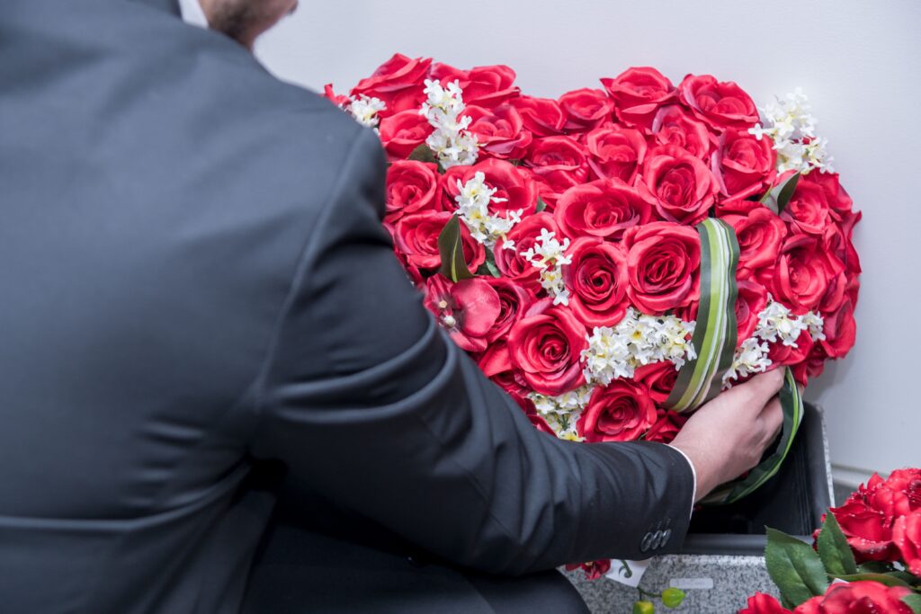 Photo bouquet de fleur recueillement